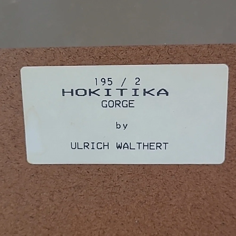 VINTAGE FRAMED PHOTOGRAPHY ART 'Hokitika Gorge' by Ulrich Walthert 1984 - Picture 9 of 12